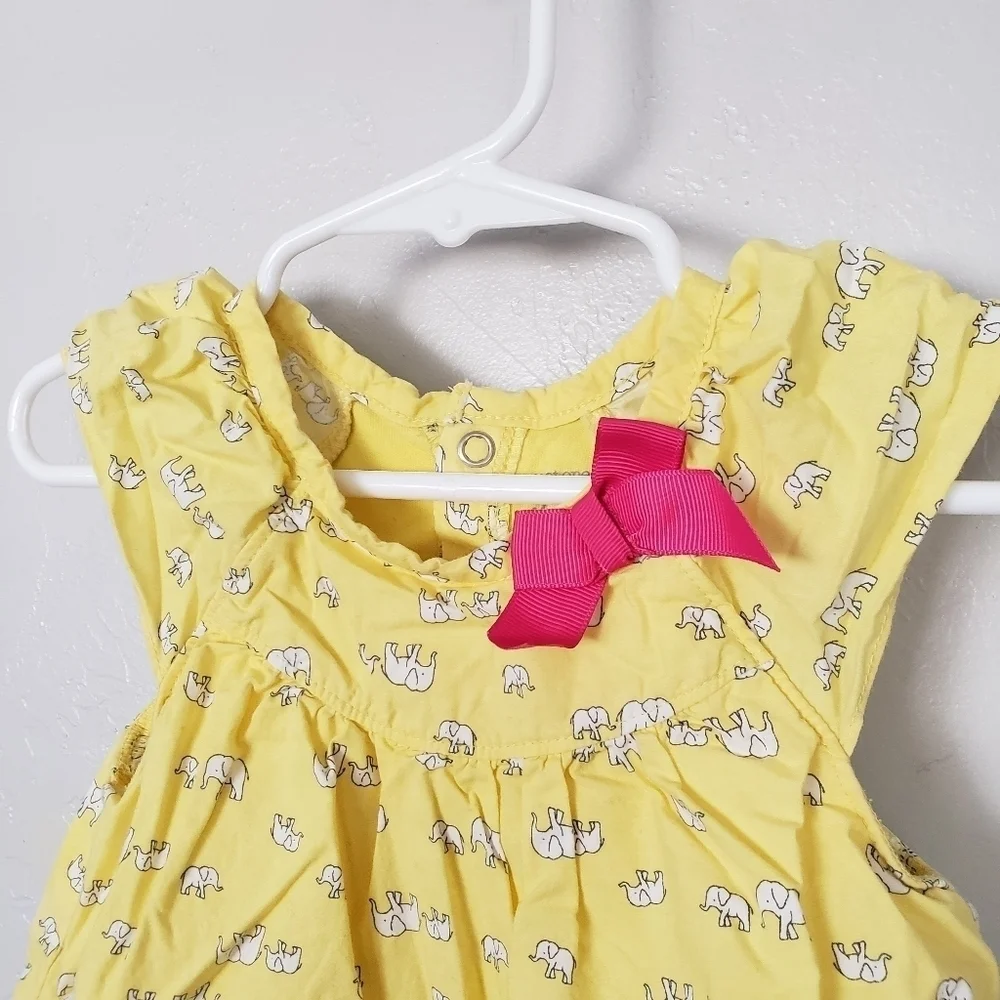 Just One You Carter's Baby Girl 18 Month Yellow Elephant Short Sleeve Bodysuit